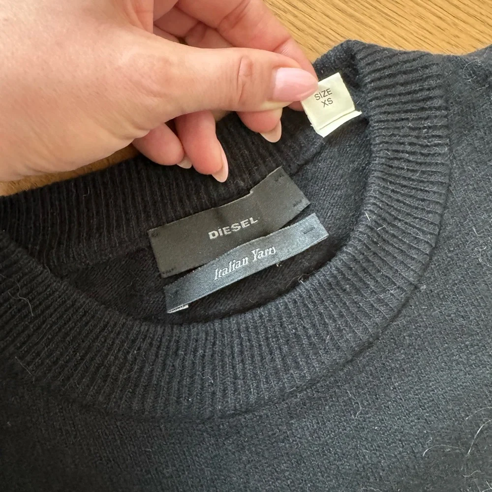 Diesel Y2K Eagle Wool Blend Crewneck Sweater - Black - Size XS - EUC - Picture 4 of 14